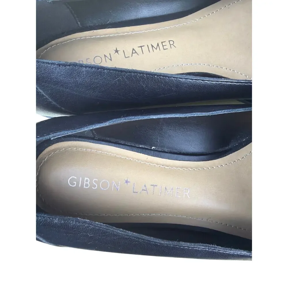 Gibson Latimer Black Leather Pointed Toe Loafers Womens 9.5 Office